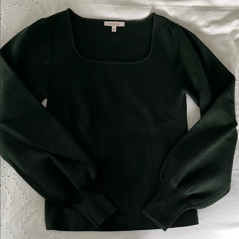 Chic Black Square Neck Top